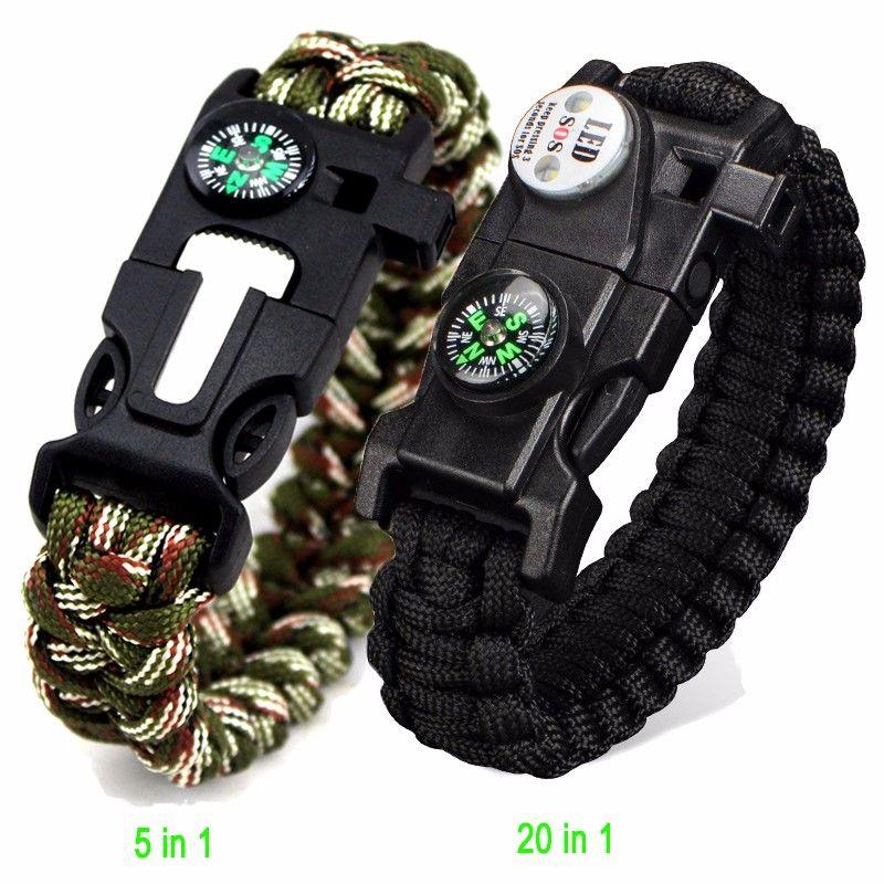 Bộ 2 vòng tay sinh tồn 20 in 1 và 5 in 1