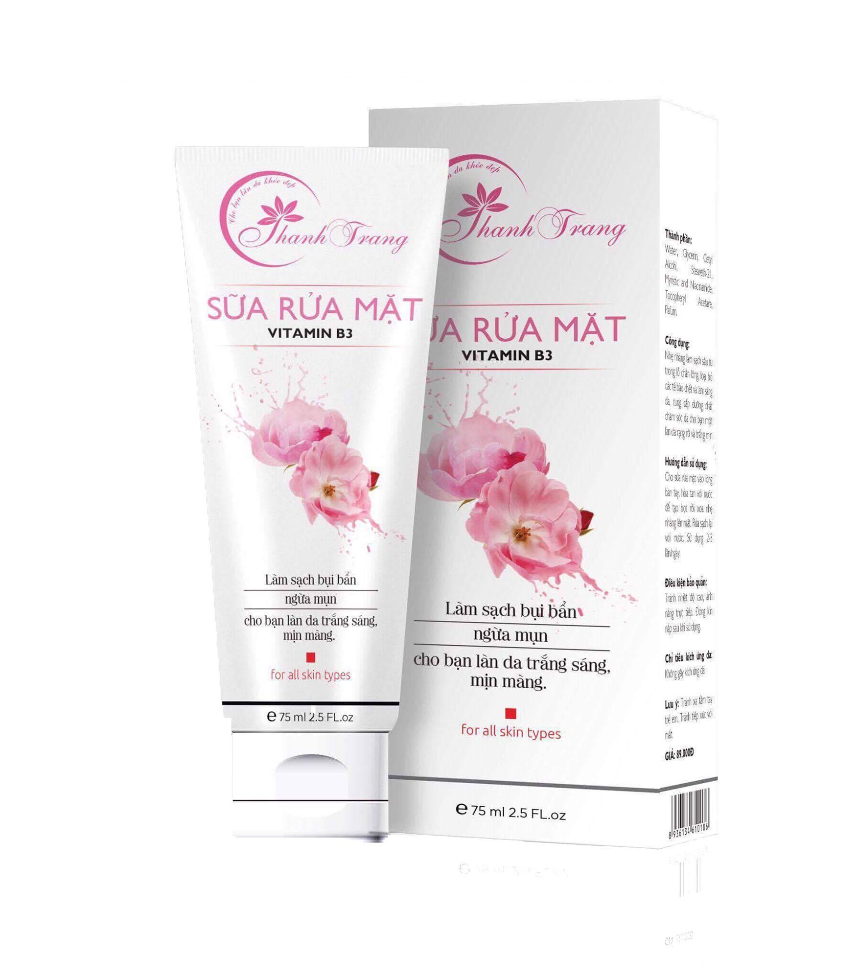 Sữa Rửa Mặt Ngừa Mụn Trắng Da Thanh Trang 75ml