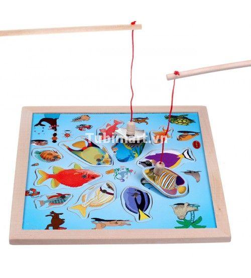 Bộ đồ chơi câu cá nam châm bằng gỗ 32 chi tiết