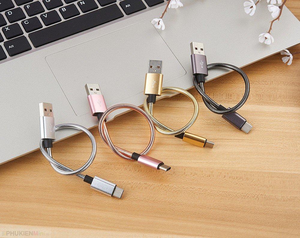 Cáp sạc cổng USB-C (Type C) mạ kẽm loại ngắn 20cm