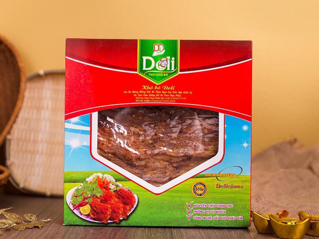 Hộp khô bò Mềm DOLI cao cấp của cty DOLi(500gr)