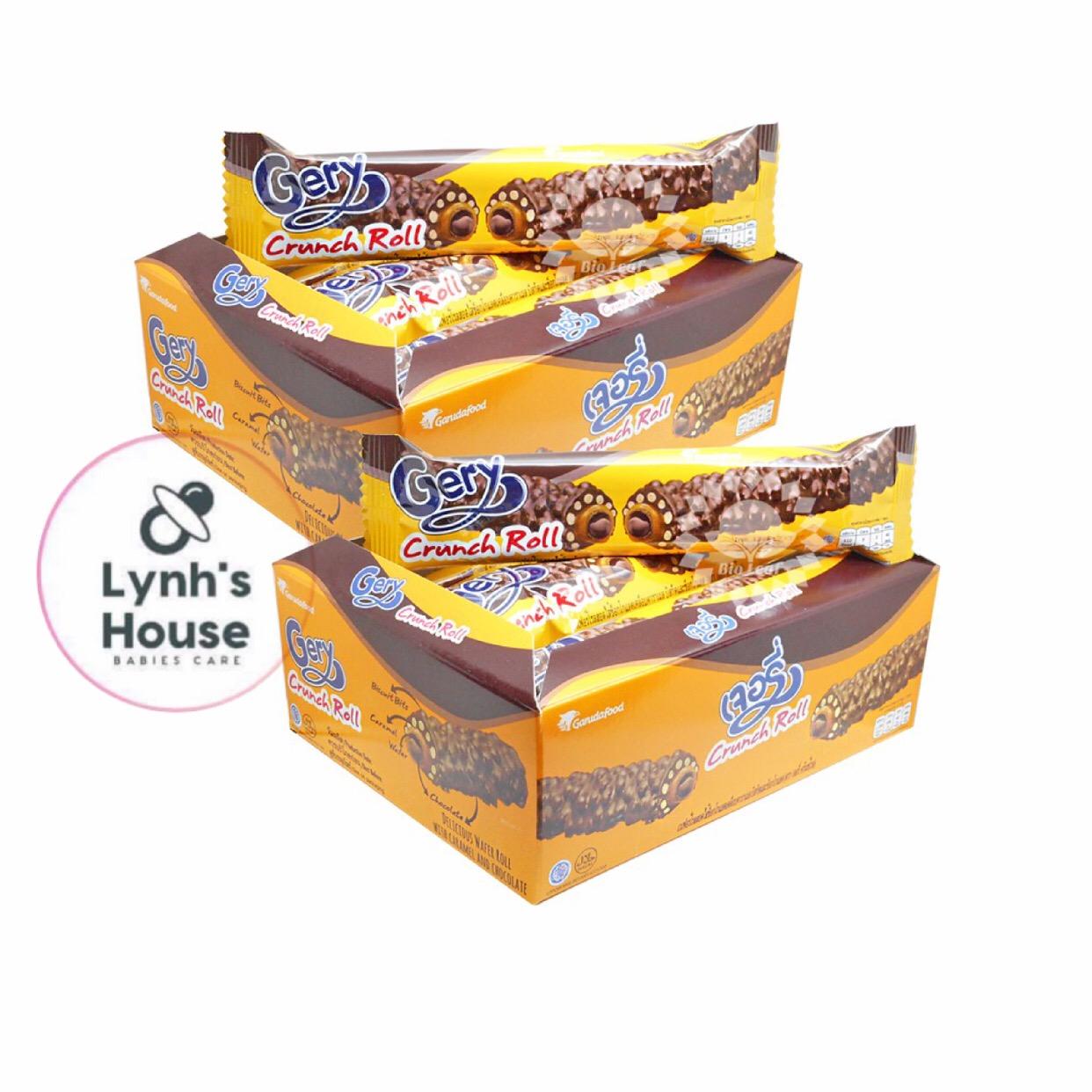 Bánh cuộn phủ Chocolate - Gery Crunch Roll 288g (12 thanh) – sản phẩm của Indonesia