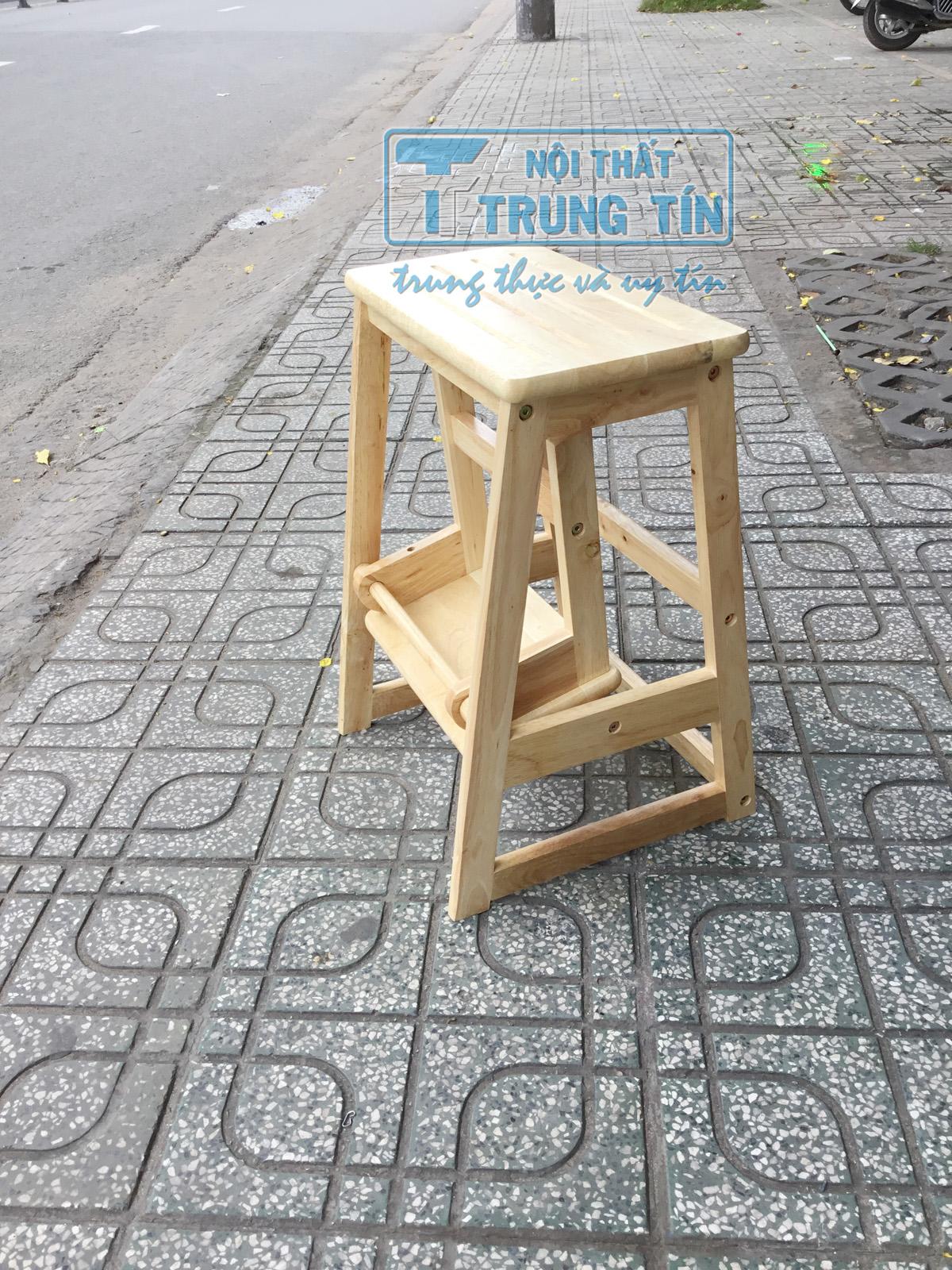 [HCM]GHẾ THANG GỖ 2 BẬC CAO 55 CM