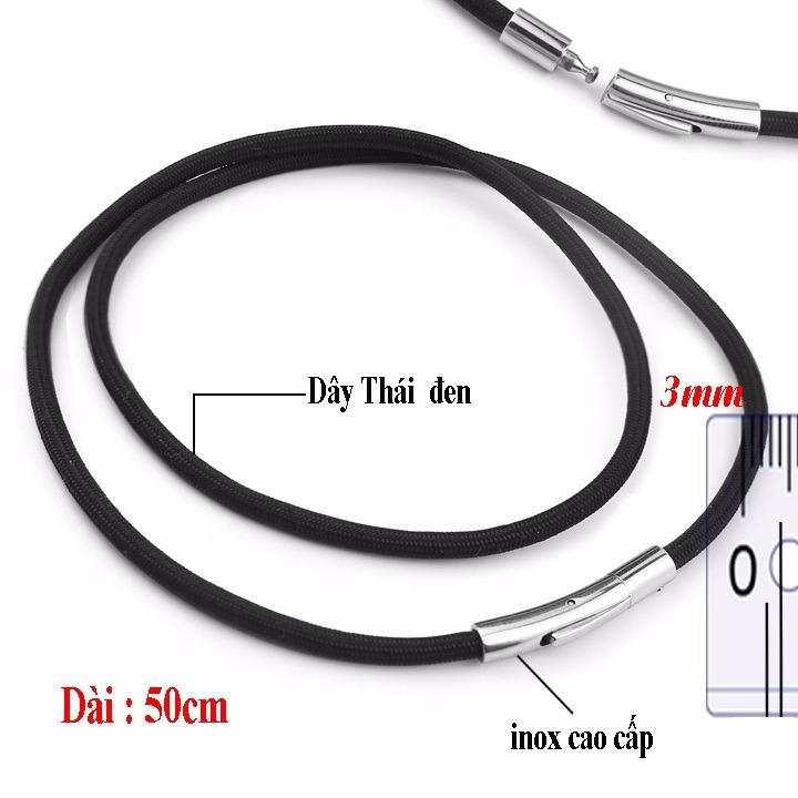 Dây chuyền nam dù đen của thái 3mm, dn070
