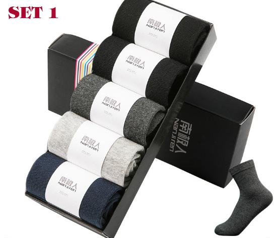 1 set 5 đôi - tất nam cổ cao/cổ thấp hãng najiren