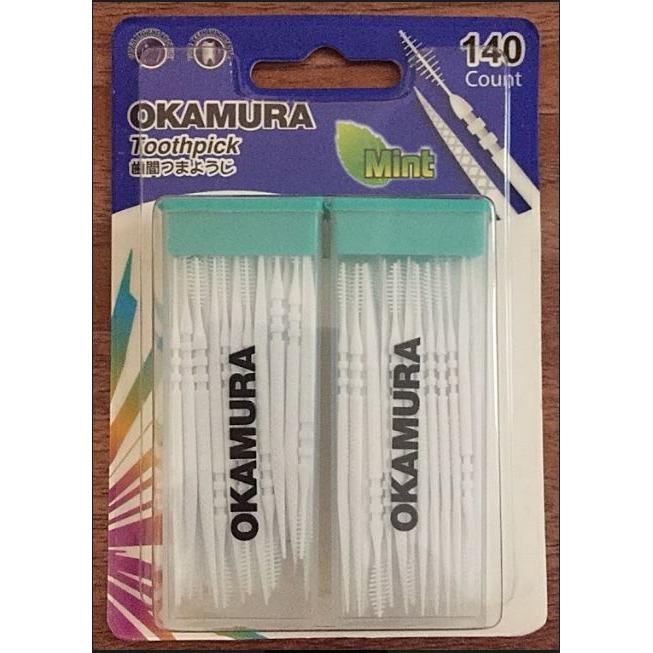 Tăm nhựa nha khoa cao cấp tiện dụng Nhật bản gói 140 que - Okamura (Japan)