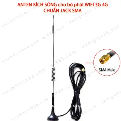 Anten 3G SMA kích sóng cho bộ phát wifi 3G/4G wifi cho xe khách Huawei B310 B593 B660 B683 E5172...