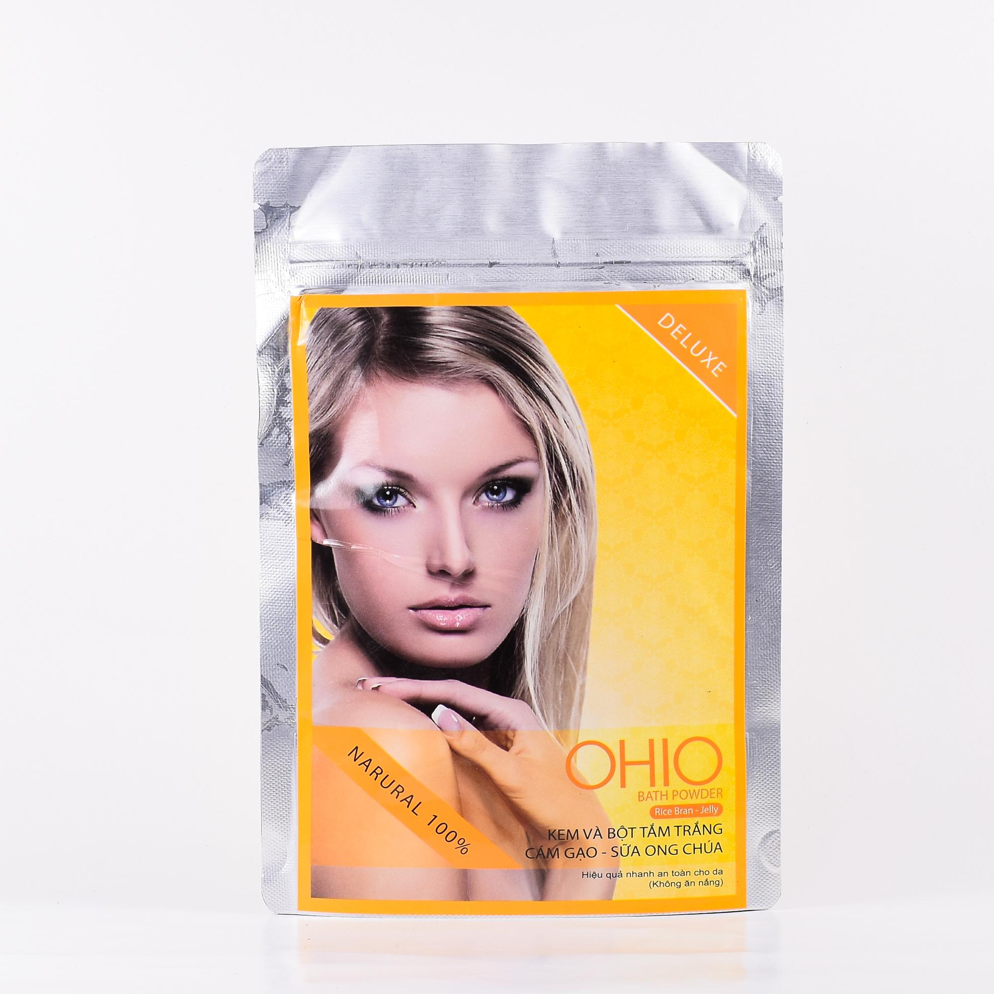 Kem và bột tắm trắng tinh chất Cám gạo và Sữa ong chúa Ohio Ốc Sên New Day - Thanh Loan