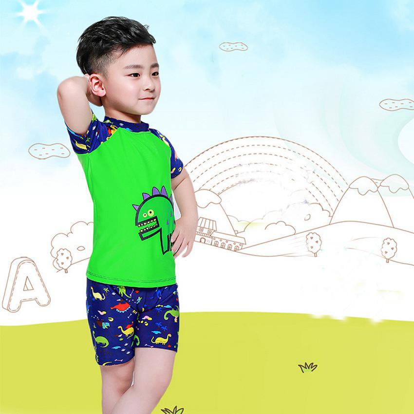 Đồ bơi cho bé trai khủng long xanh lá giá sốc cho bé từ 2-8 tuổi