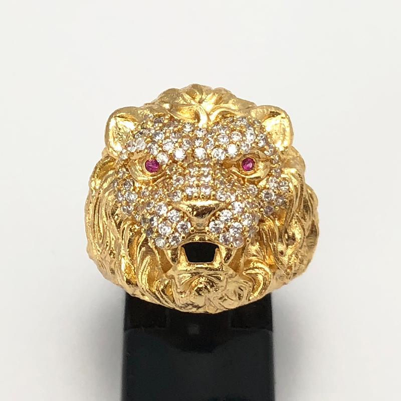 [HCM]NHẪN NAM SƯ TỬ MẠ VÀNG 18K CAO CẤP