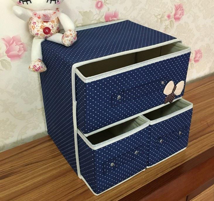 Tủ vải mini 2 tầng 3 ngăn tiện ích, nhỏ gọn