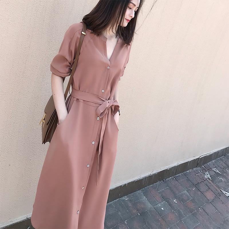 Tb - 088 đầm sơ mi bigsize có thắt eo