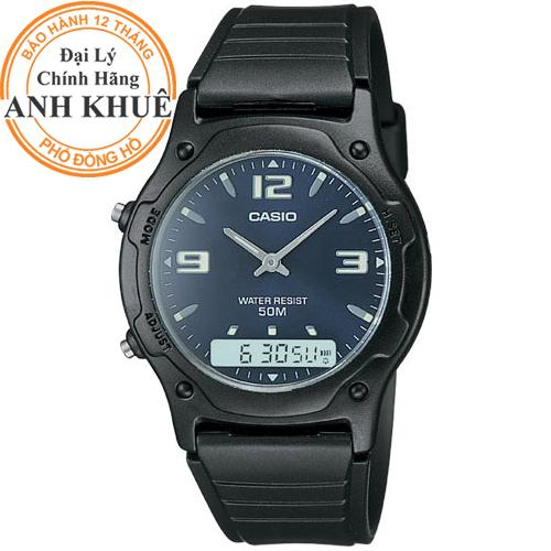 Đồng hồ dây nhựa casio anh khuê aw-49he-2avdf