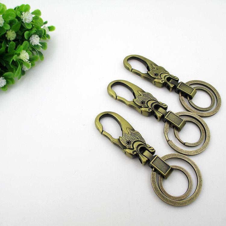 Móc khóa DRAGON ANTIQUE chất liệu hợp kim có chốt đeo lưng quần