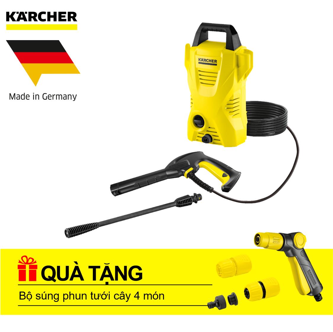 MÁY PHUN RỬA ÁP LỰC CAO KARCHER, K2 BASIC OJ (Tặng ngay bộ vòi phun nước tưới cây 4 món trị giá 370.000 VNĐ)