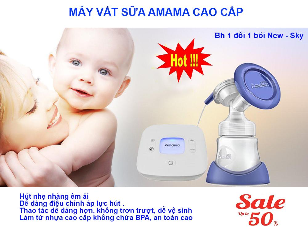 Vắt Sữa Đúng Cách, Máy Hút Sữa Mẹ - Máy Vắt Sữa Cầm Tay Mini AMAMA A2009 Mẫu 437 Cao Cấp, Chất Lượng, An Toàn, Tiện Lợi, Giảm Giá 50% - Bh Uy Tín 1 Đổi 1 Bởi New - Sky