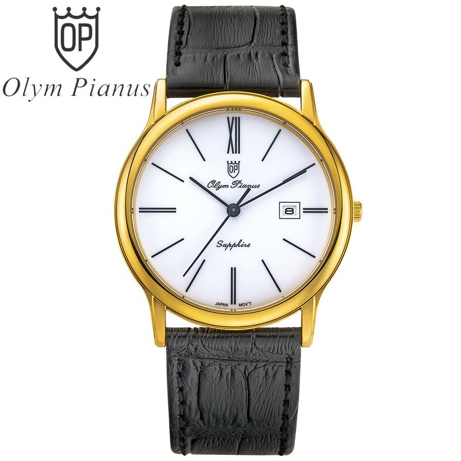 Đồng hồ nam mặt kính sapphire Olym Pianus OP130-10GK-GL trắng