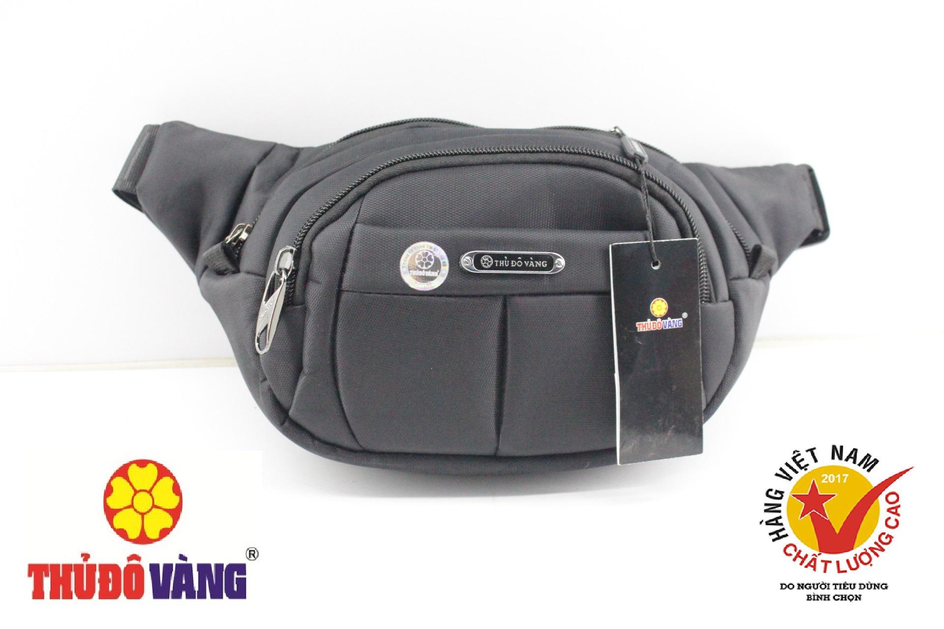 TÚI ĐEO BỤNG THỦ ĐÔ VÀNG B-120 ( ĐEN )