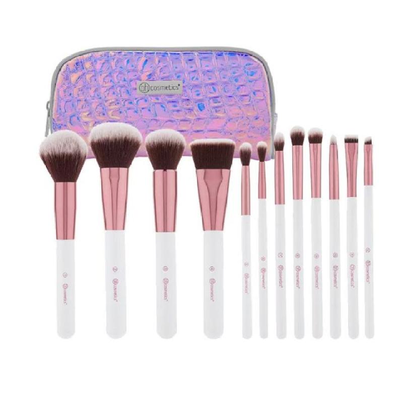 Bộ Cọ Trang Điểm 12 Cây Bh Cosmetics Crystal Quartz 12 Piece Brush Set With Cosmetic Case