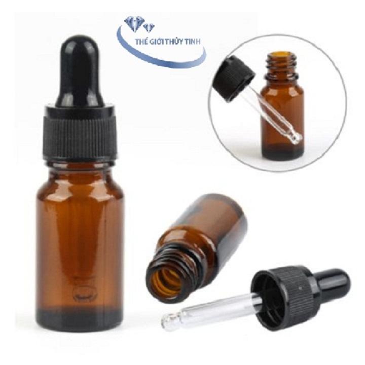 Bộ 10 chai thủy tinh 15ml đựng tinh dầu bóp giọt