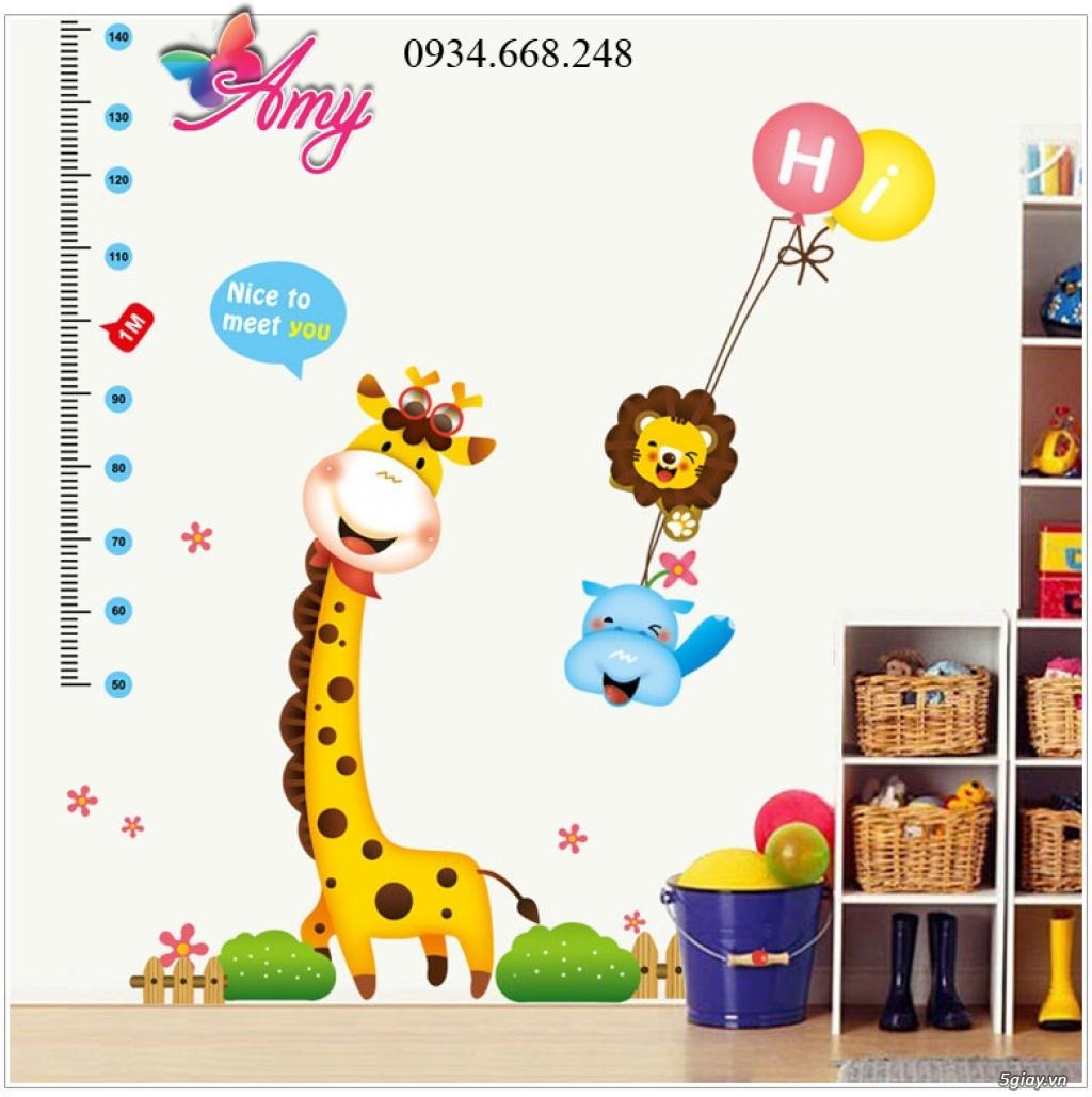 Decal đo chiều cao hươu vui vẻ cho bé