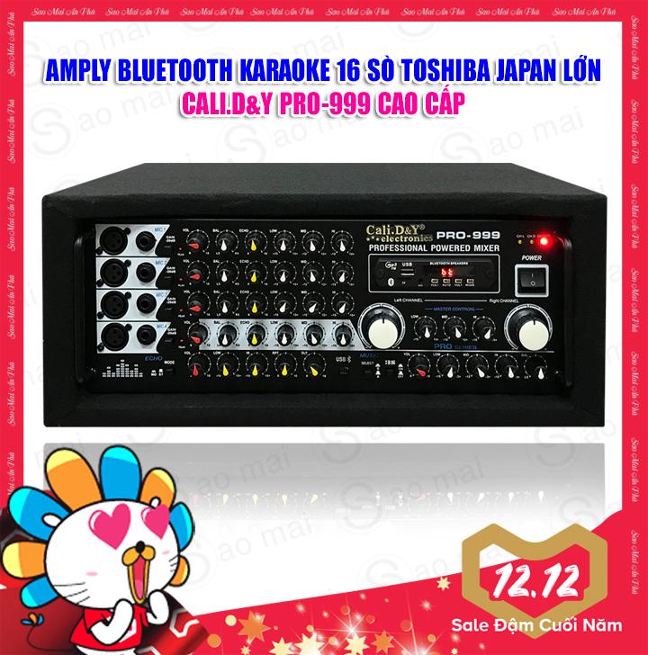 [ Tặng ngay 2 Micro không Dây loại hát hay ] Amply Bluetooth Sân Khấu Karaoke Hội Thảo Gia Đình Cali.D&Y PRO-999,16 sò lớn Toshiba Japan thùng bọc nỉ