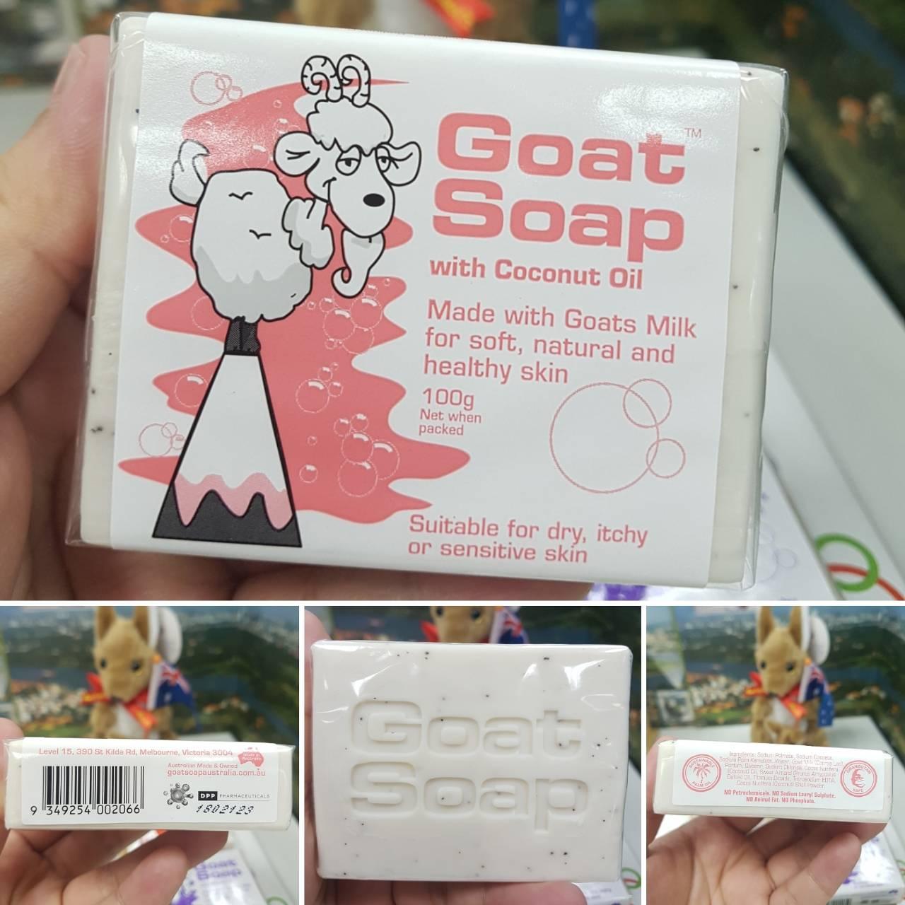 Xà bông tắm sữa dê & dầu dừa Úc - Goat soap with coconut oil Australia