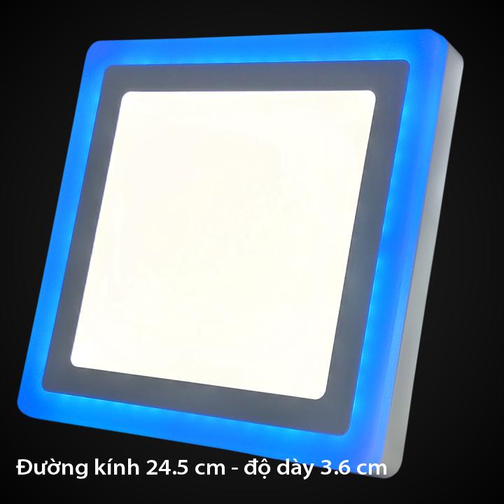 Đèn led nổi ốp trần vuông 24w ánh sáng trắng xanh dương