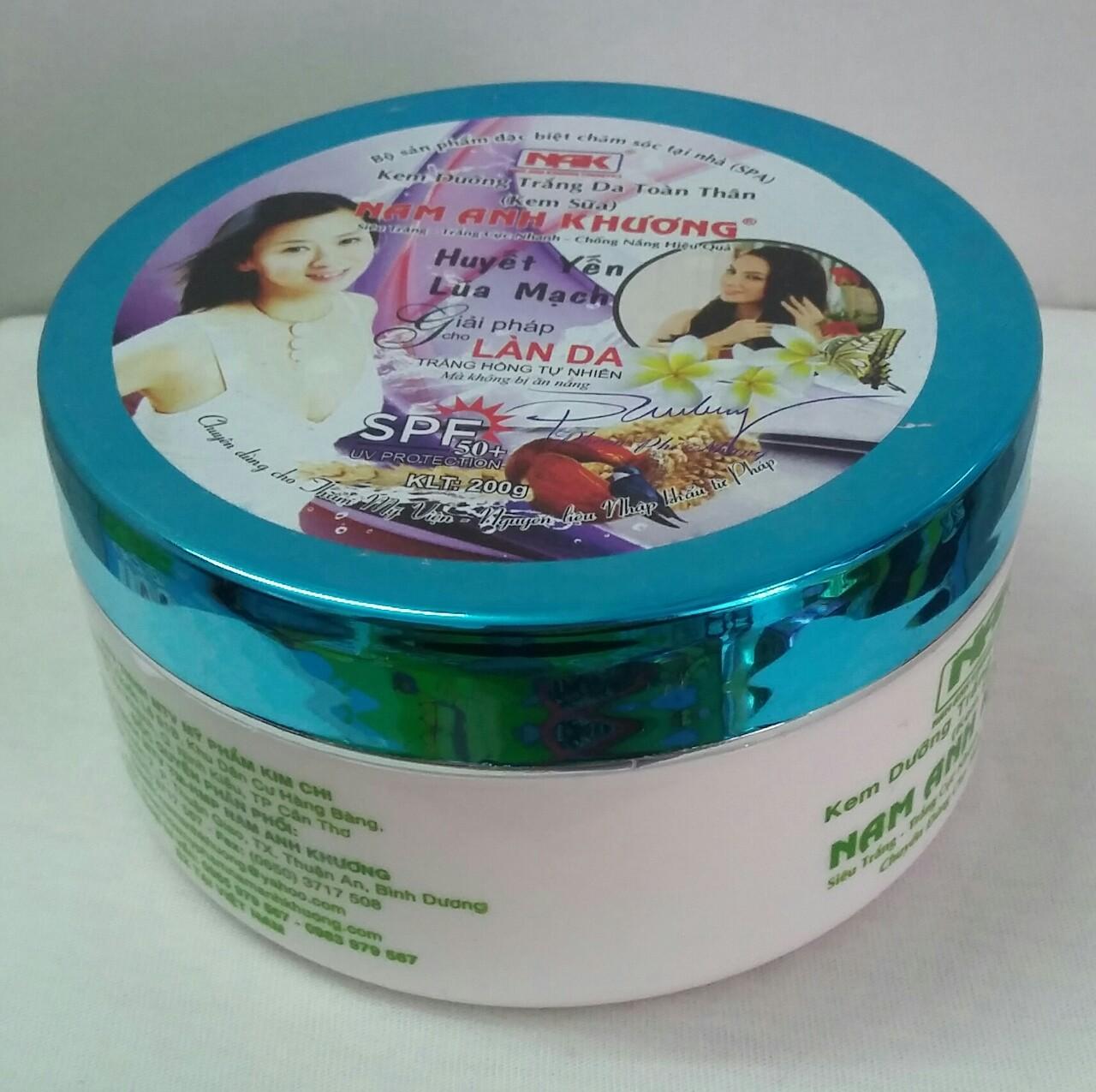 [HCM]Kem Dưỡng Trắng Da Toàn Thân Dưỡng Chất Huyết yến và Lúa mạch Nam Anh Khương (200g)