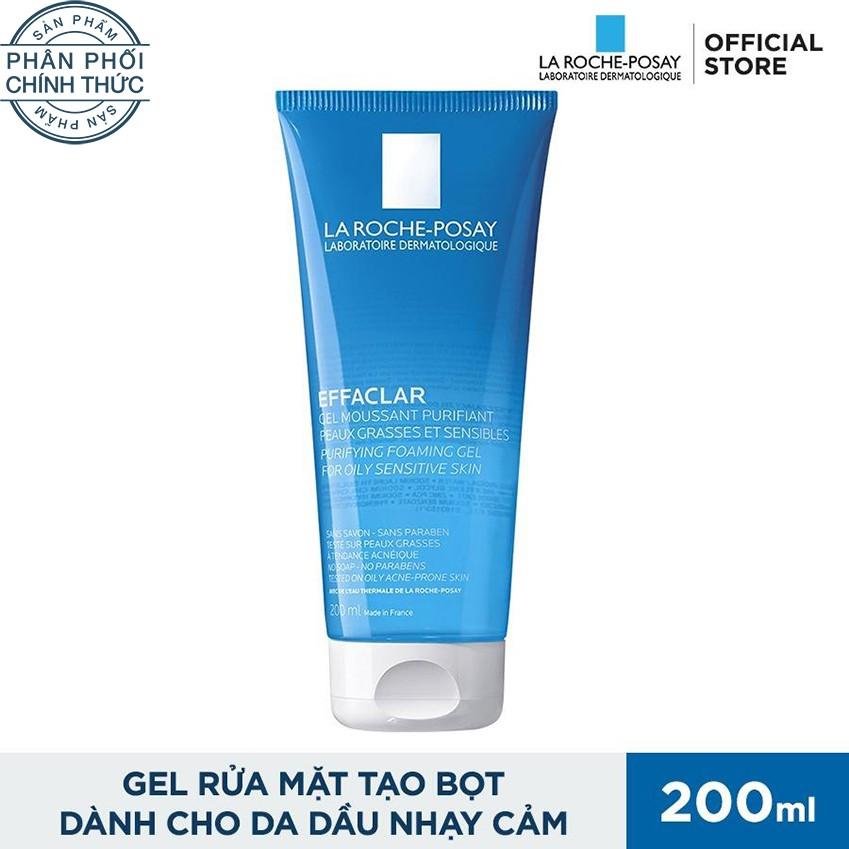 Gel Rửa Mặt Tạo Bọt Làm Sạch Dành Cho Da Dầu Nhạy Cảm La Roche-Posay Effaclar Purifying Foaming Gel For Oily Sensitive Skin 200ml nhập khẩu