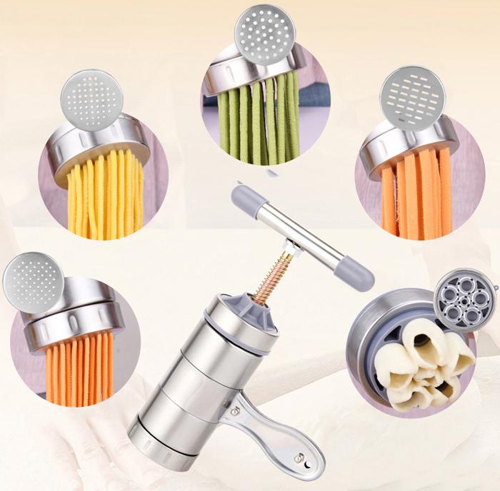 Máy làm bún tươi, khuôn làm bún tươi,dụng cụ làm bún bằng tay,mua dụng cụ làm bún tươi ở đâu,tự làm bún tươi - Dụng cụ làm bún tươi 5 đầu bằng inox an toàn cho sức khỏe, Giá Sốc