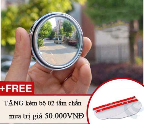 Combo 02 gương cầu lồi cao cấp M5 và tấm chắn mưa dán kính chiếu hậu xe hơi