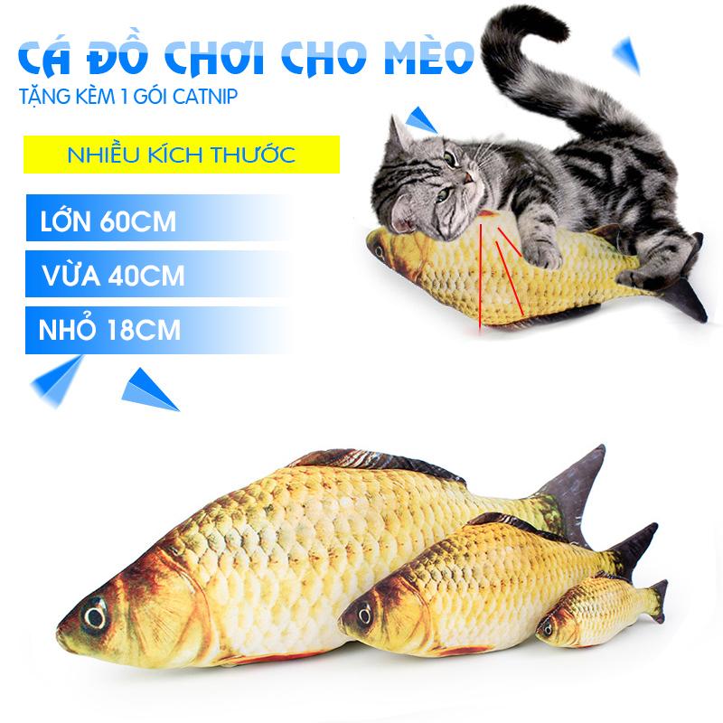 Cá đồ chơi cho mèo | Nhiều kích thước | Tặng kèm 1 gói Catnip