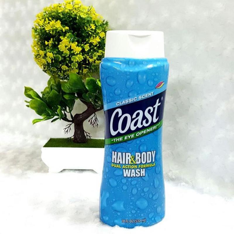Sữa tắm gội cho Nam Coast Hair Body Wash Classic Scent 2 in 1 chai 532ml của Mỹ