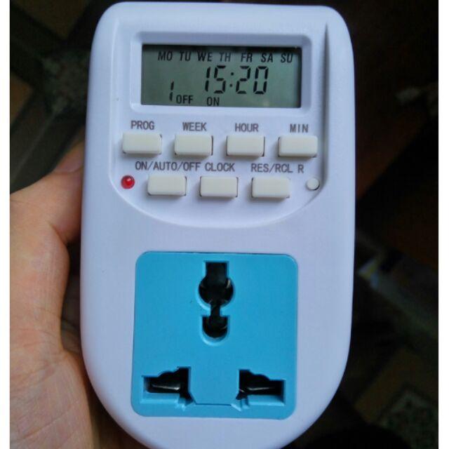 Ổ cắm hẹn giờ điện tử AL06 bật tắt tự động 16 lần 1 ngày pin tự sạc 2300W