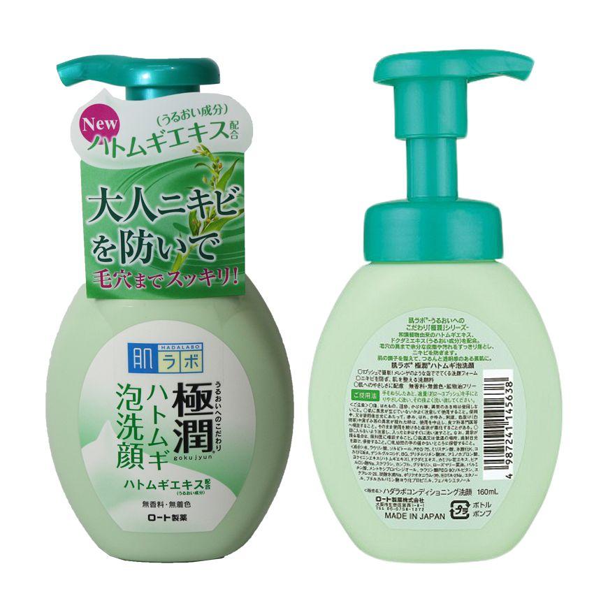 Sữa Rửa Mặt Tạo Bọt Dành Cho Da Dầu Và Mụn Hada Labo Gokujyun Hatomugi Bubble Foaming Face Wash 160ml