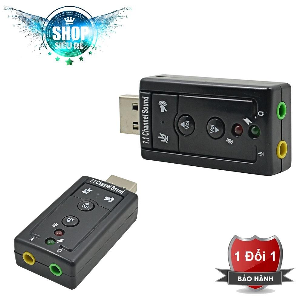 Card âm thanh 3d usb taiwan 7.1 đen