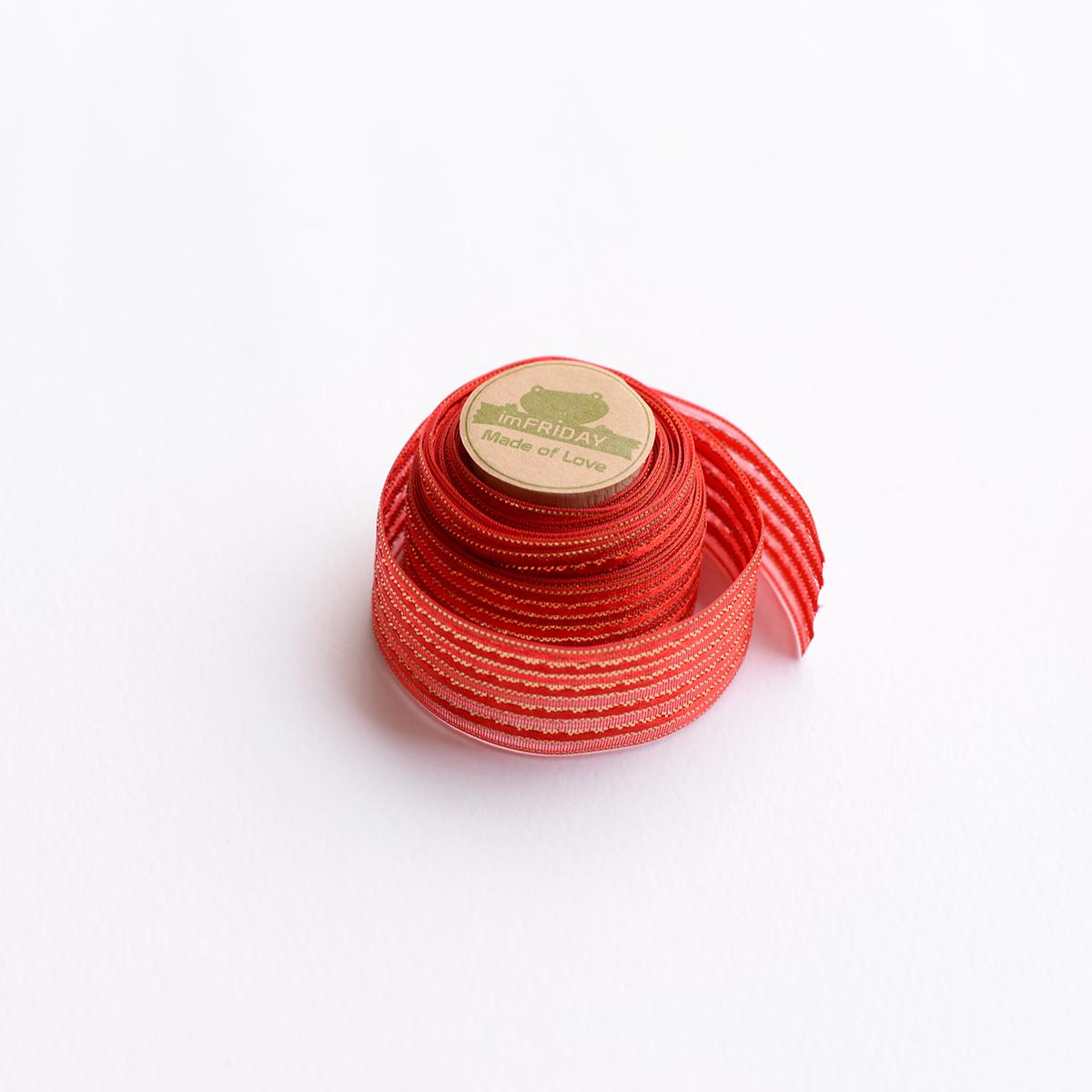 3m ruy băng voan kim tuyến đỏ 2cm RB40