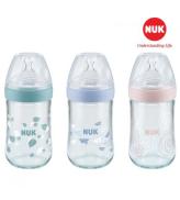 Bình sữa NUK cổ rộng nhựa PP Nature Sense 260ml - Ty size 2M