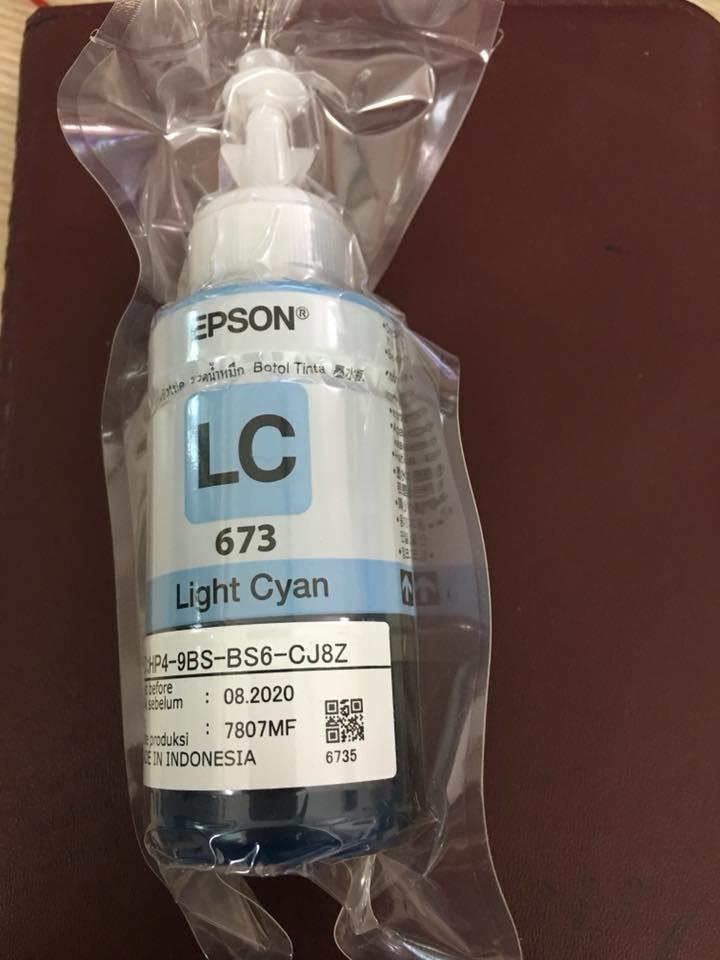 Mực 673 xanh nhạt cho epson l800/l805/l1800 hãng không vỏ