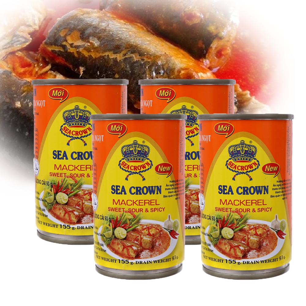 Combo 4 cá nục sốt ớt chua ngọt seacrown 155g