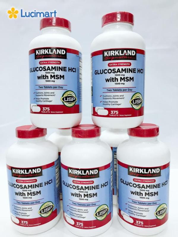 Viên uống bổ khớp Kirkland Signature Glucosamine 1500mg MSM, 375 viên (hạn dùng năm 2022) nhập khẩu