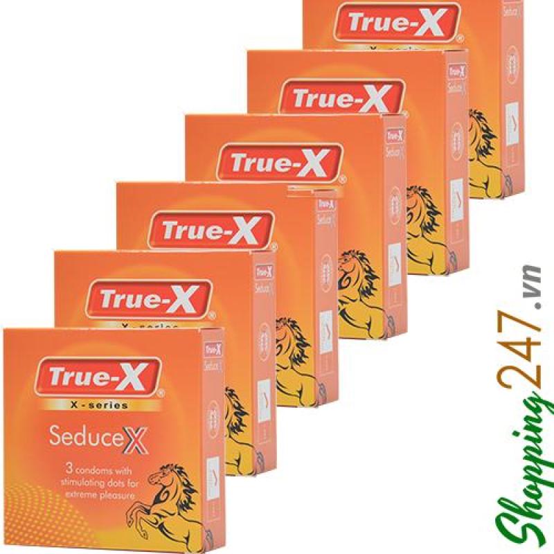 Bộ 6 hộp bao cao su True-X SeduceX (Da cam)