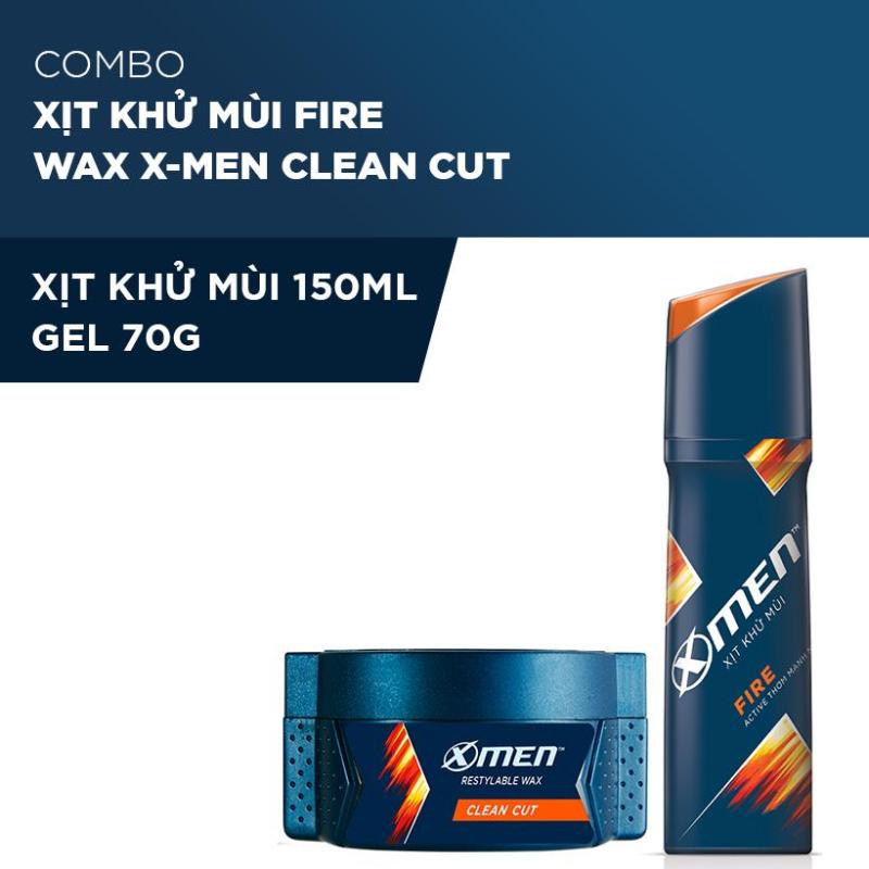 Combo Xịt khử mùi X-men Fire 150ml + Wax Xmen Clean Cut 70g tốt nhất