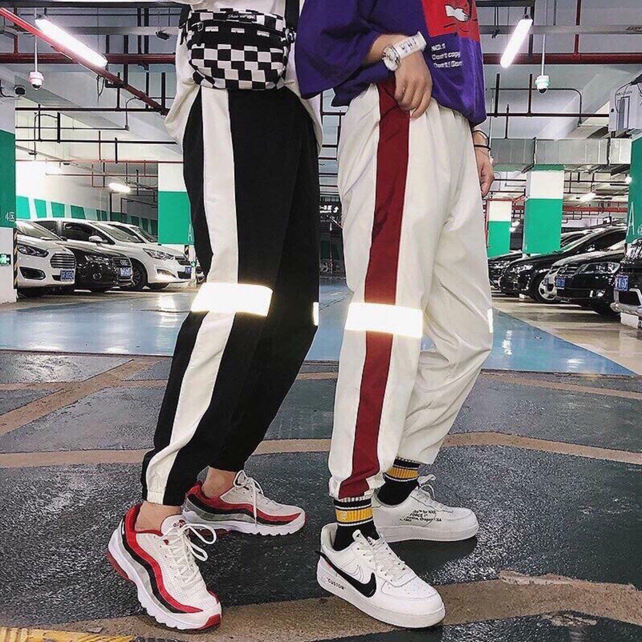 Quần jogger quần thể thao thun nỉ phối viền dạ quang siêu chất 2018