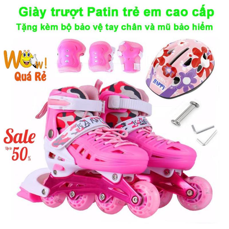 Phân phối Giày Bánh Xe, Giày Trượt Patin Trẻ Em Cao Cấp Mẫu Mới PT-154 ( Tặng Kèm Bộ Bảo Vệ Tay Chân Và Mũ Bảo Hiểm ), Shop Giày Trượt Patin Trẻ Em | Uy Tín - Giảm Siêu Sốc Đến 50%
