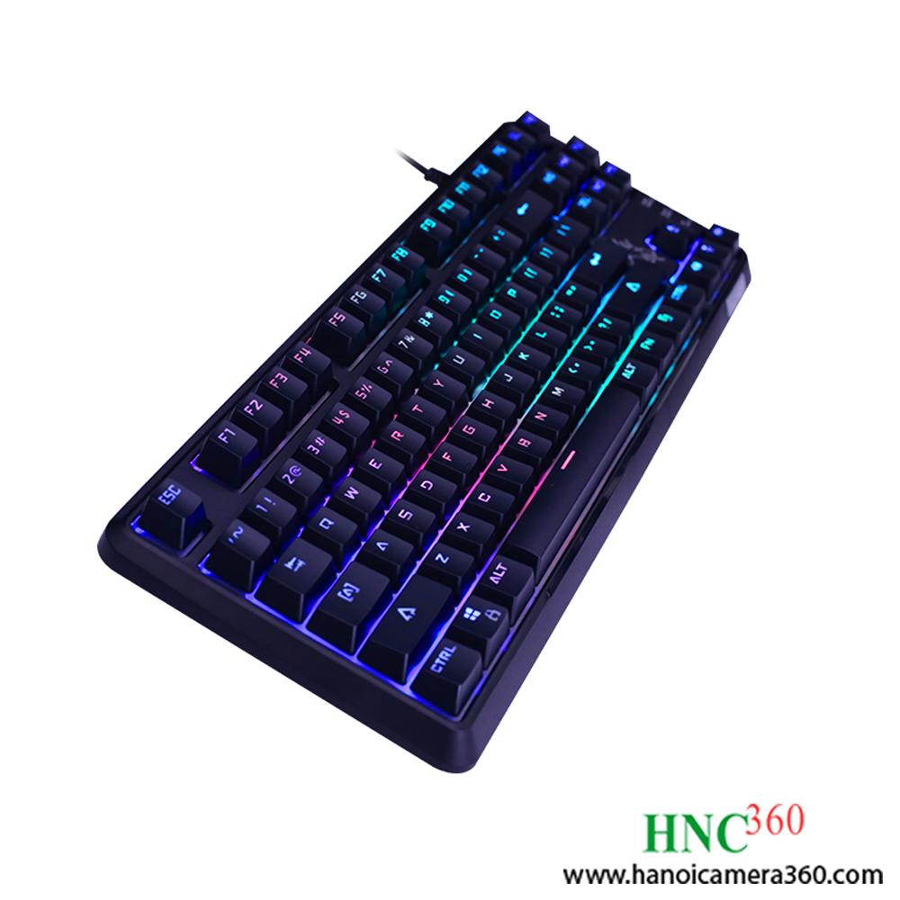 Keyboard fuhlen m87s rgb mechanical blue switch 87 black