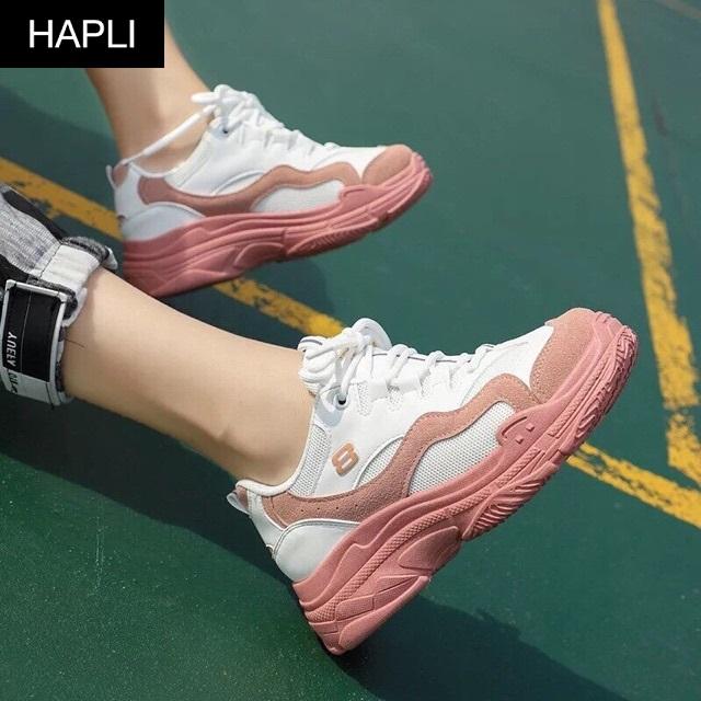 Giày sneaker nữ Ulzzang đế màu HAPLI