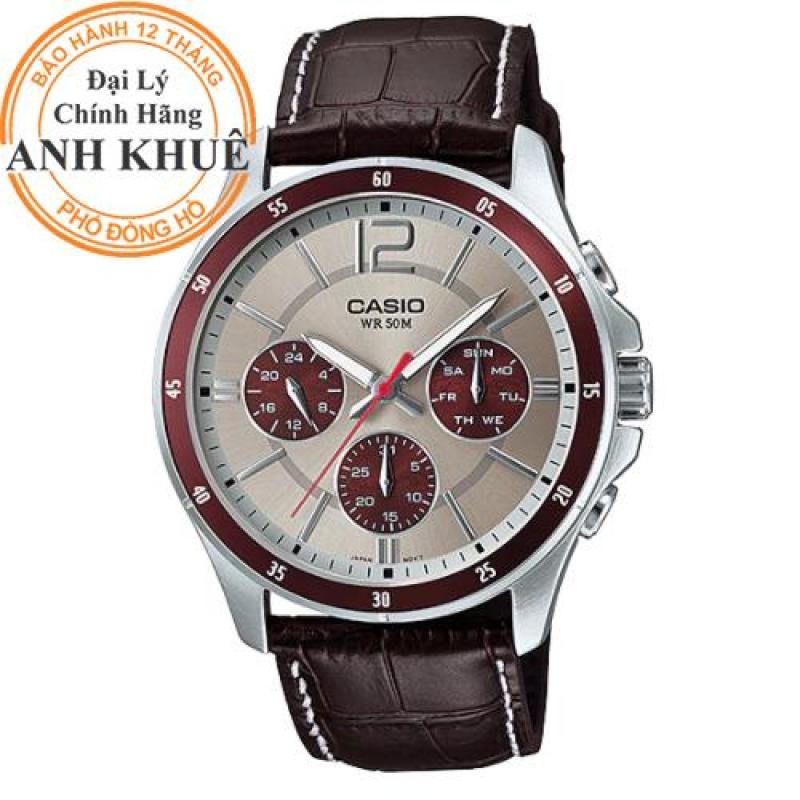 Đồng hồ nam dây da Casio Anh Khuê MTP-1374L-7A1VDF