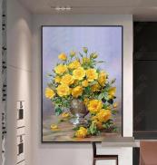 Bộ 1 tấm tranh dán tường phòng khách Lọ Hoa 3D